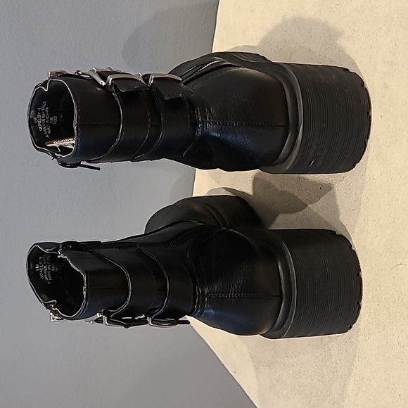 GBG Los Angeles Black Combat Boots Sz. 6 - Picture 3 of 10